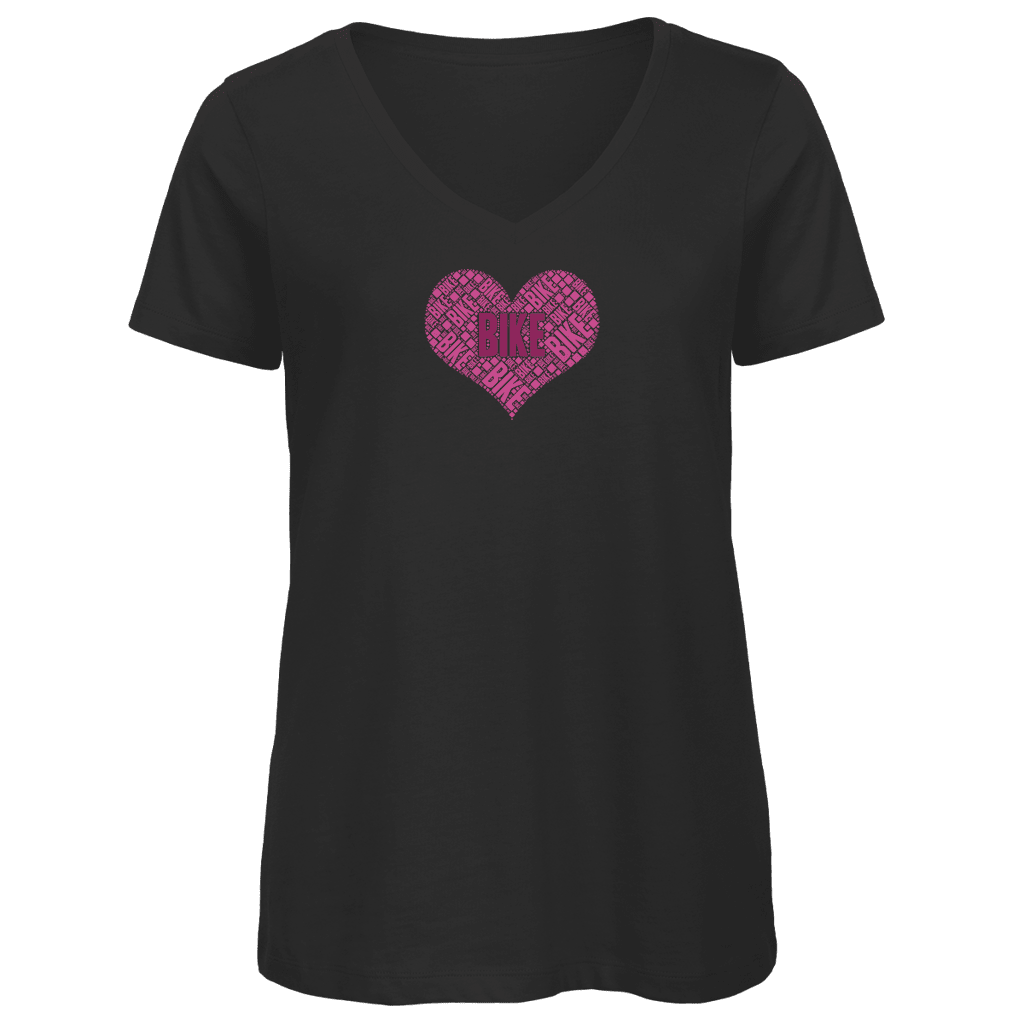 Bike Herz V - Neck - ZweiRadZauber