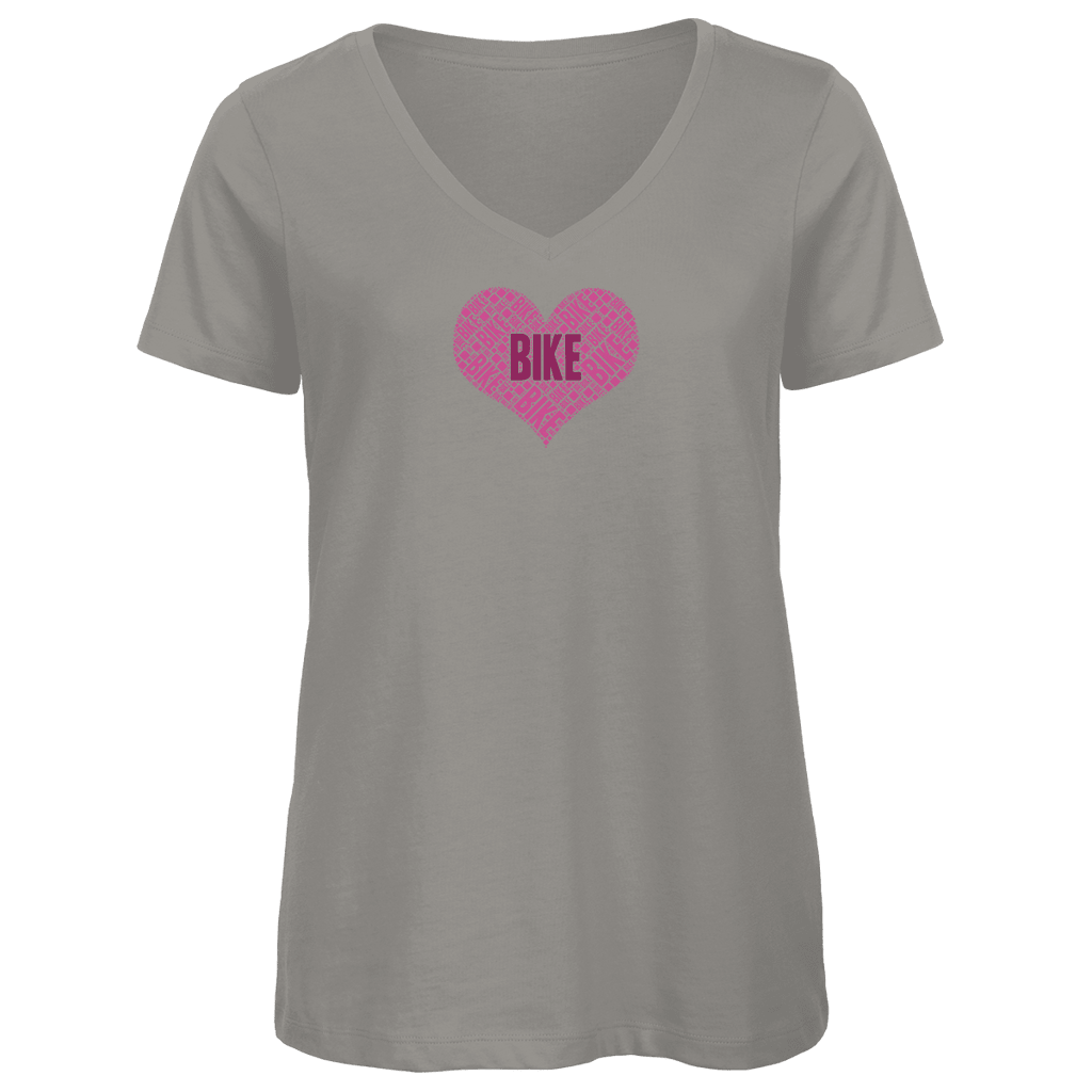 Bike Herz V - Neck - ZweiRadZauber
