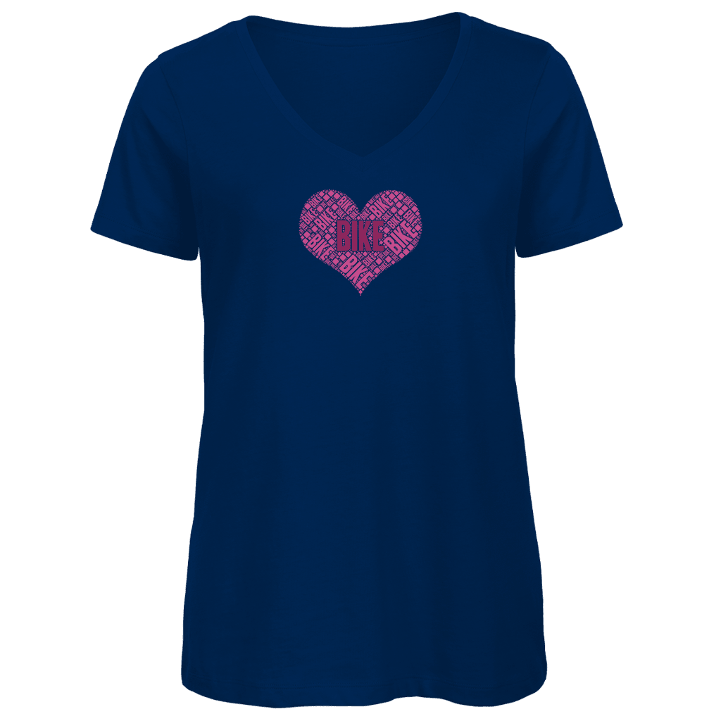 Bike Herz V - Neck - ZweiRadZauber