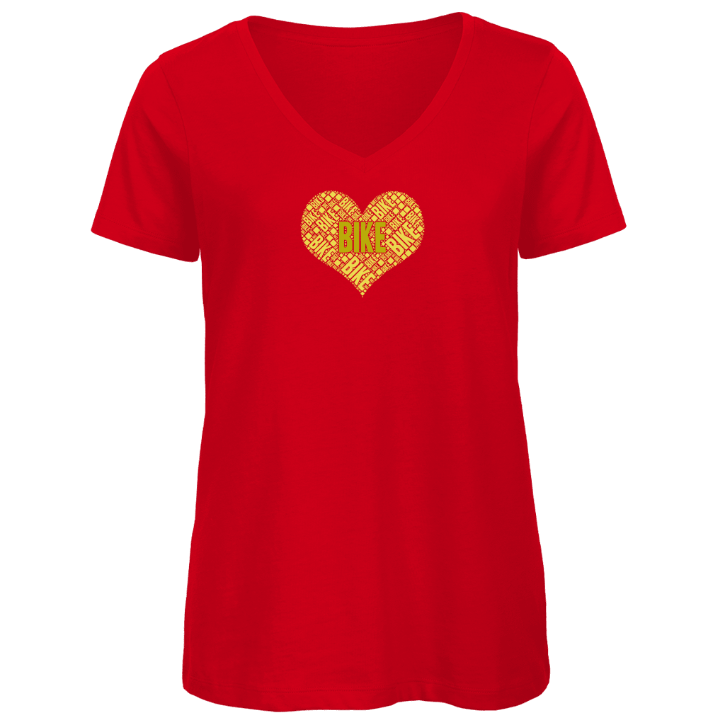 Bike Herz V - Neck - ZweiRadZauber
