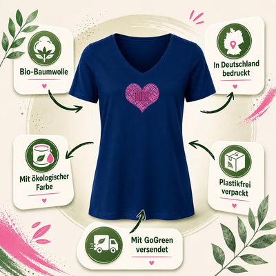 Bike Herz V - Neck - ZweiRadZauber